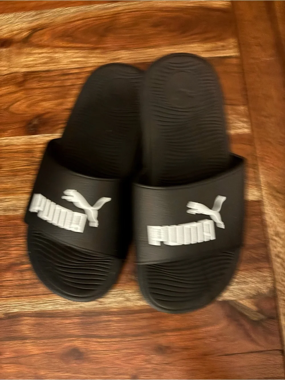 Puma Black Logo Slide Sandals